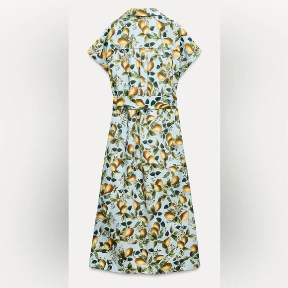 Zara Fruit Print Midi Dress - Picture 6 of 11